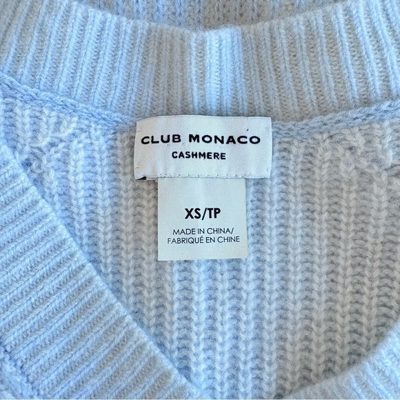 Club Monaco Light Blue Ribbed Knit Cashmere Sweater - Picture 8 of 12